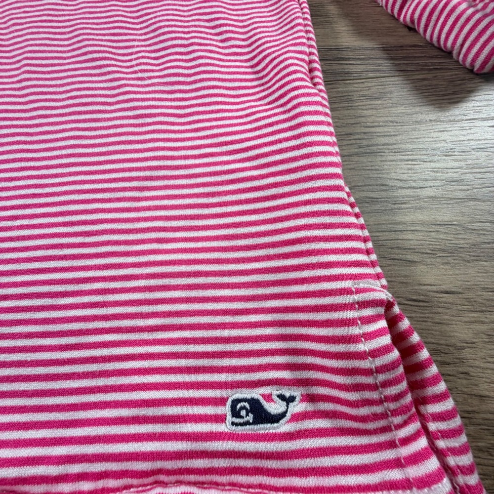 Vineyard Vines Girls Pink and White Striped Sweatshirt Knit Dress long Sleeve XS